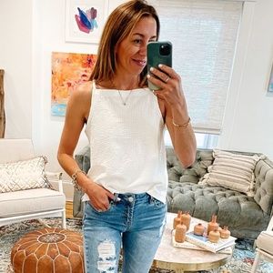 Madewell Seersucker Apron Tank Top